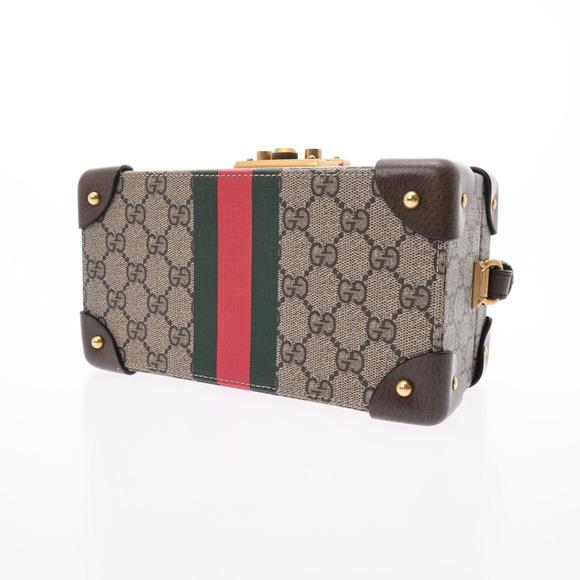 Gucci Savoy Jewelry Case Beige Ebony GG Supreme Canvas Accessory Pouch - Picture 5 of 9